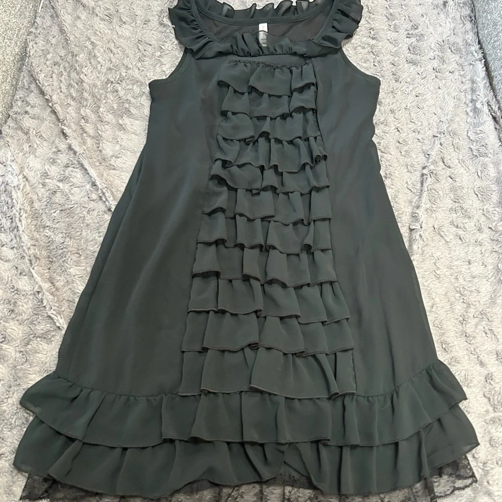 Xhilaration Black Ruffled Tiered Mini Sundress - Picture 1 of 3